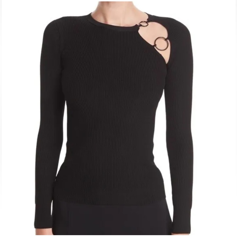 Cushnie Et Ochs Sienna ring embellished cutout ribbed knot top
